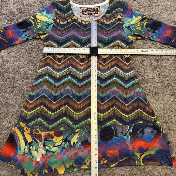 Amma Design Art To Wear LA Womens Artsy Long Sleeve Tunic Top Dress Size Large - Picture 4 of 4